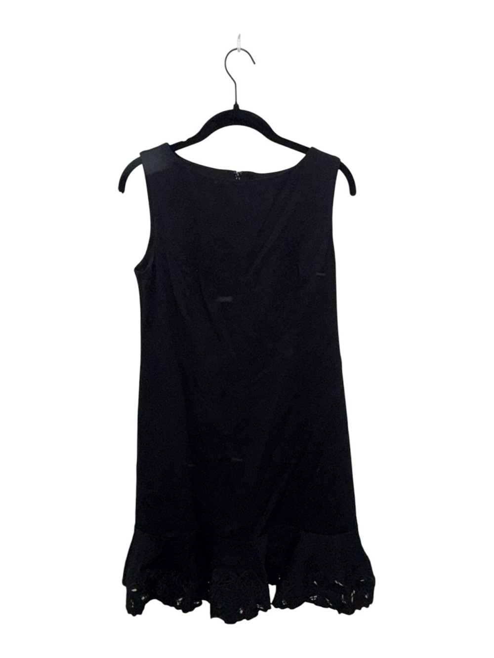 Talbots RSVP Black Sleeveless Lace Trim Mini Dress Size 8P Petite Cocktail LBD - Picture 3 of 6